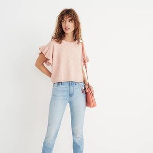 MADEWELL S Small Ruffle Sleeve Sweater Tee